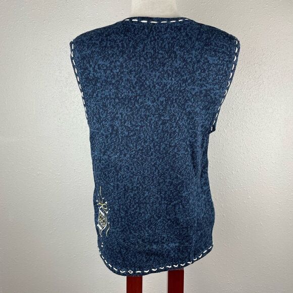 Reference Point Christmas Sleeveless Cardigan Sweater Size M EUC - Picture 7 of 10